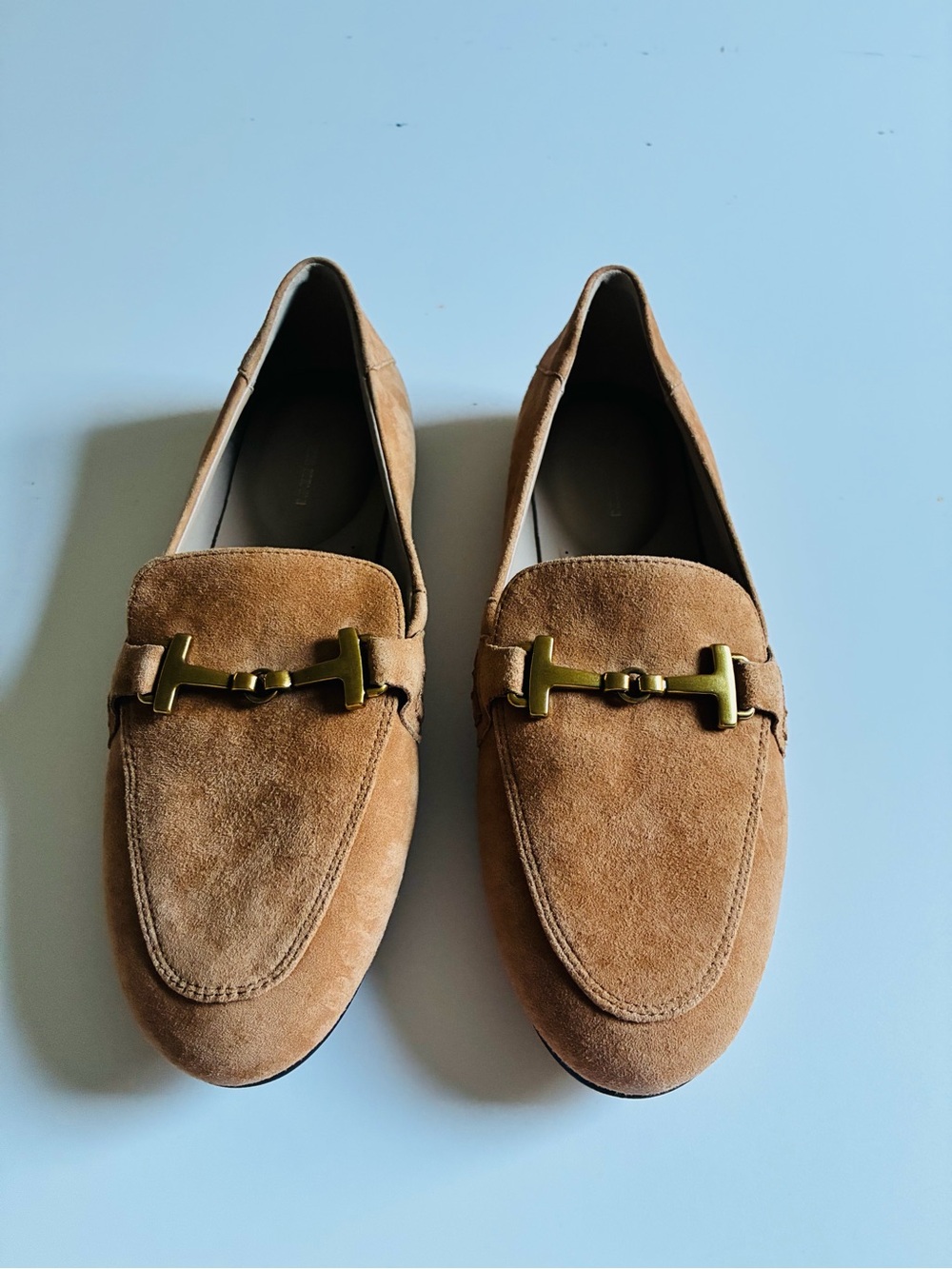 Giani Bernini Women's Beckhamm Leather Tailored Loafers Suede.Tan.5.5.New
